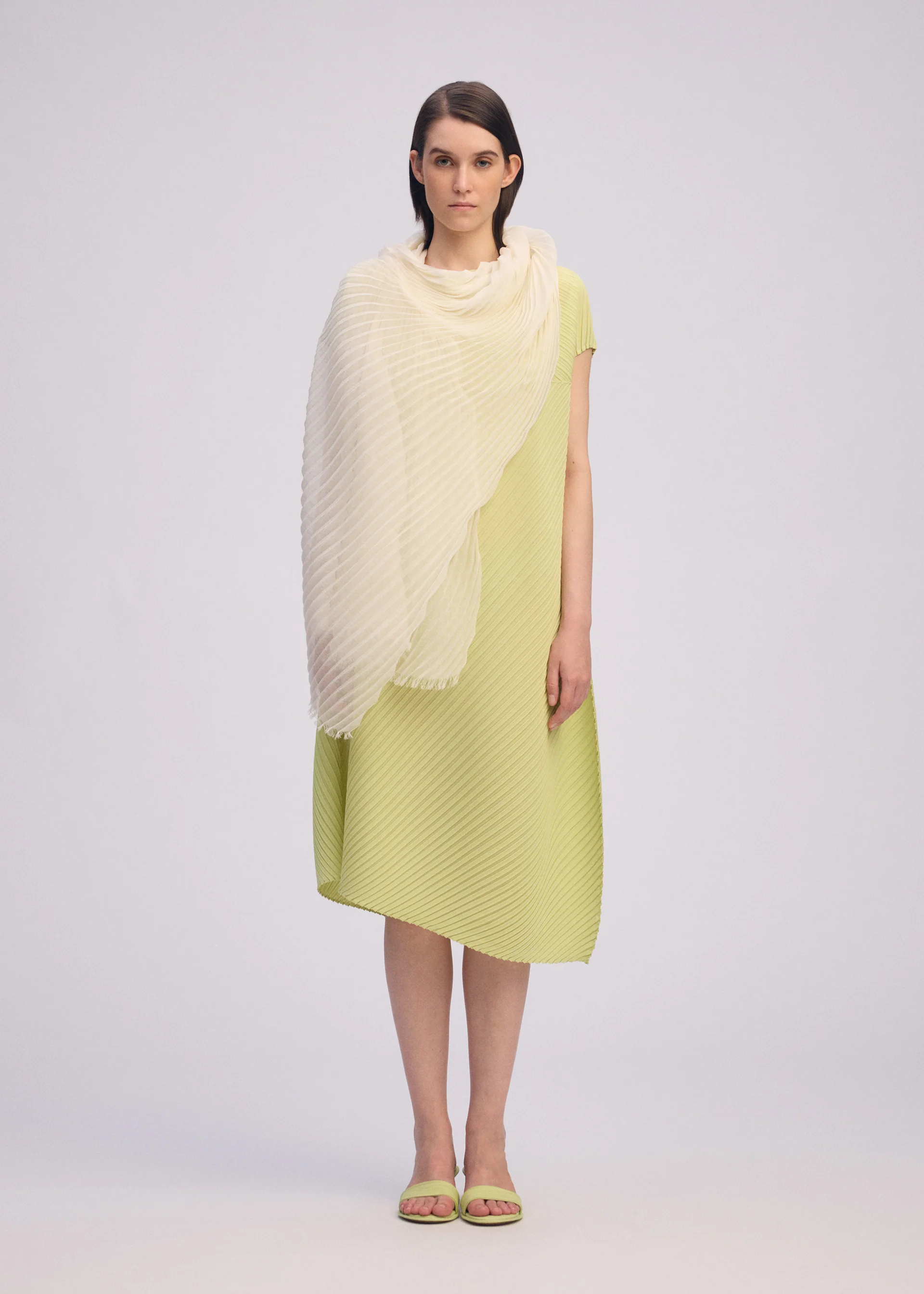 FEATHER RAMIE PLEATS STOLE - Image 6